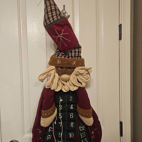 Fabric Handmade Christmas Advent Calendar 38" X 17" - Picture 1 of 7